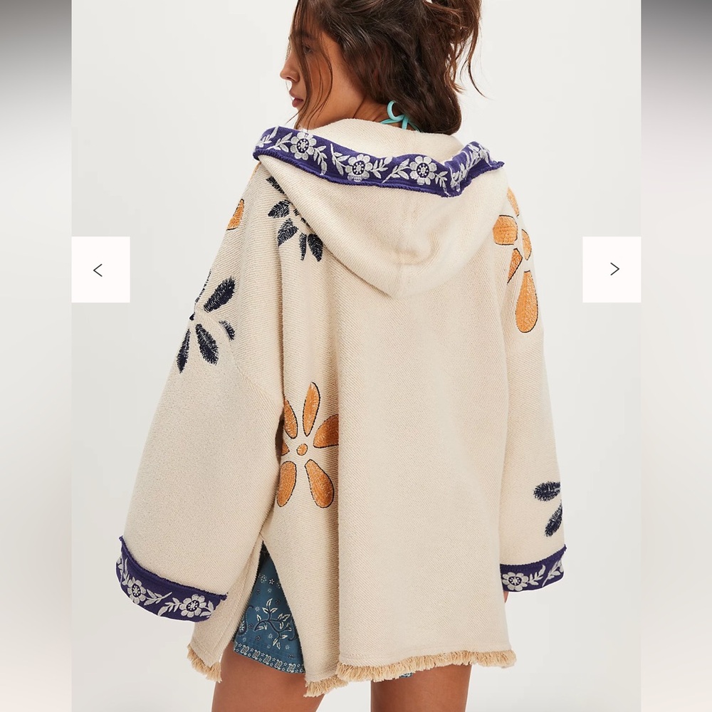 Free People Shoreline Cotton Terry Hooded Pullover Swearshirt. New without tags - Picture 5 of 16